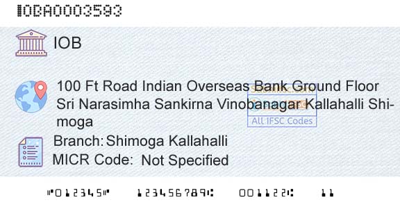 Indian Overseas Bank Shimoga KallahalliBranch 