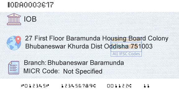 Indian Overseas Bank Bhubaneswar BaramundaBranch 