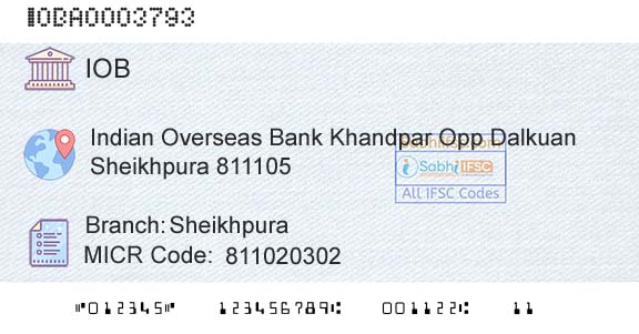Indian Overseas Bank SheikhpuraBranch 