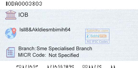 Indian Overseas Bank Sme Specialised BranchBranch 
