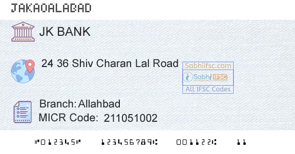 Jammu And Kashmir Bank Limited AllahbadBranch 
