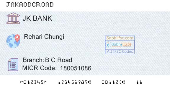 Jammu And Kashmir Bank Limited B C RoadBranch 