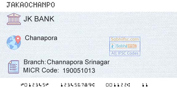 Jammu And Kashmir Bank Limited Channapora SrinagarBranch 
