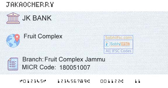 Jammu And Kashmir Bank Limited Fruit Complex JammuBranch 