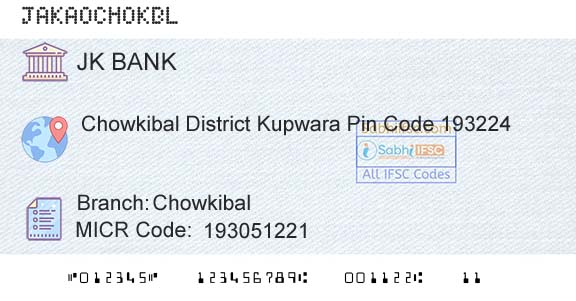 Jammu And Kashmir Bank Limited ChowkibalBranch 