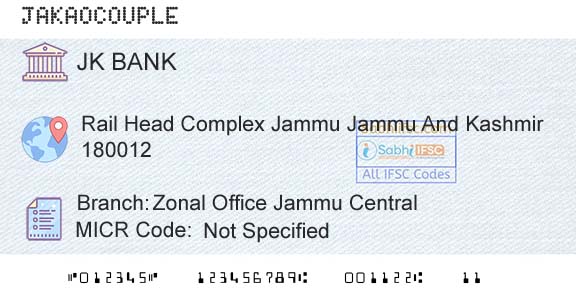 Jammu And Kashmir Bank Limited Zonal Office Jammu CentralBranch 