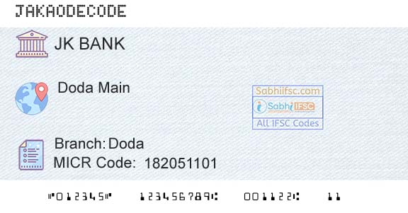 Jammu And Kashmir Bank Limited DodaBranch 