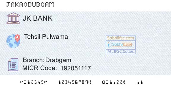 Jammu And Kashmir Bank Limited DrabgamBranch 