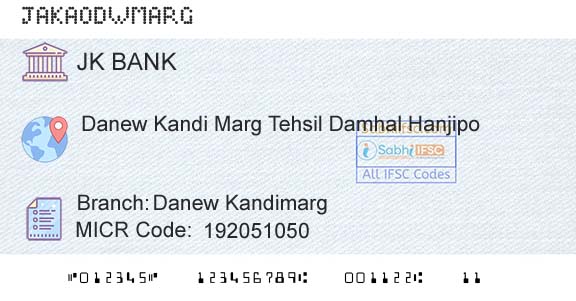 Jammu And Kashmir Bank Limited Danew KandimargBranch 