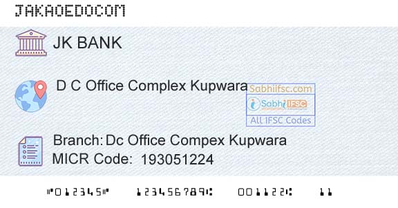 Jammu And Kashmir Bank Limited Dc Office Compex KupwaraBranch 