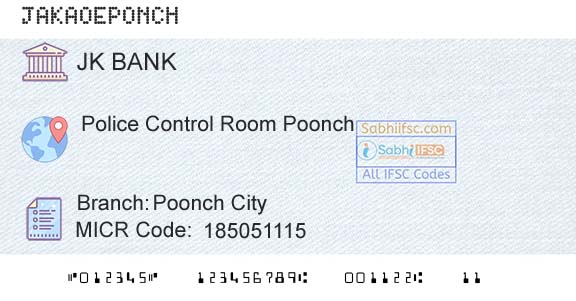 Jammu And Kashmir Bank Limited Poonch CityBranch 