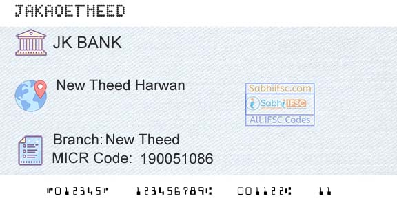 Jammu And Kashmir Bank Limited New TheedBranch 