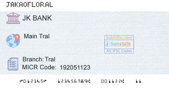 Jammu And Kashmir Bank Limited TralBranch 