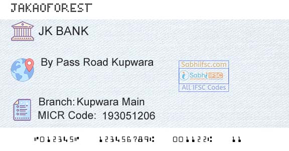 Jammu And Kashmir Bank Limited Kupwara Main Branch 