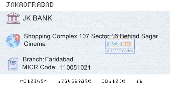 Jammu And Kashmir Bank Limited FaridabadBranch 