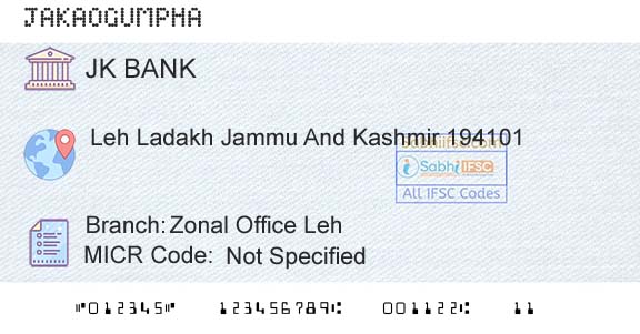 Jammu And Kashmir Bank Limited Zonal Office LehBranch 
