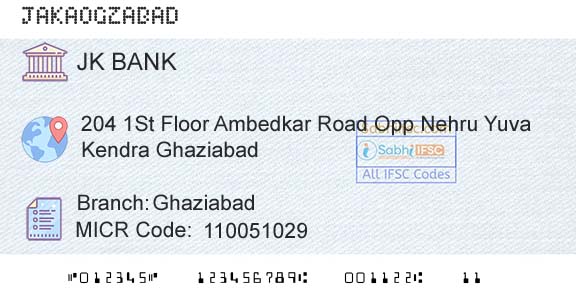 Jammu And Kashmir Bank Limited GhaziabadBranch 