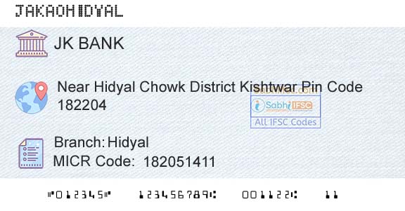 Jammu And Kashmir Bank Limited HidyalBranch 
