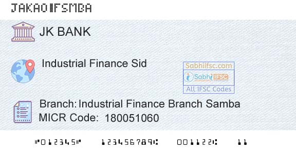 Jammu And Kashmir Bank Limited Industrial Finance Branch SambaBranch 