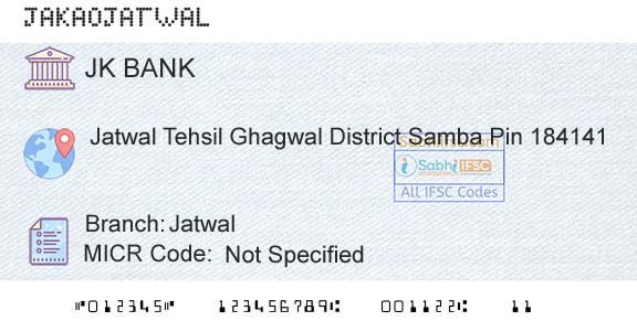 Jammu And Kashmir Bank Limited JatwalBranch 
