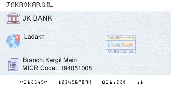 Jammu And Kashmir Bank Limited Kargil Main Branch 