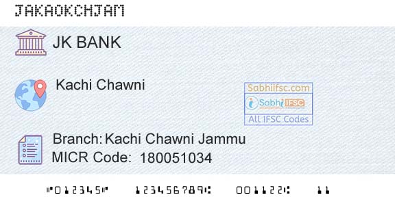 Jammu And Kashmir Bank Limited Kachi Chawni JammuBranch 