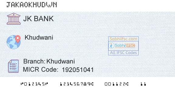 Jammu And Kashmir Bank Limited KhudwaniBranch 