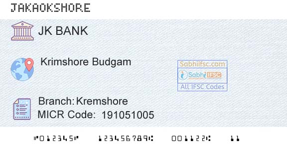 Jammu And Kashmir Bank Limited KremshoreBranch 