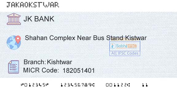Jammu And Kashmir Bank Limited KishtwarBranch 
