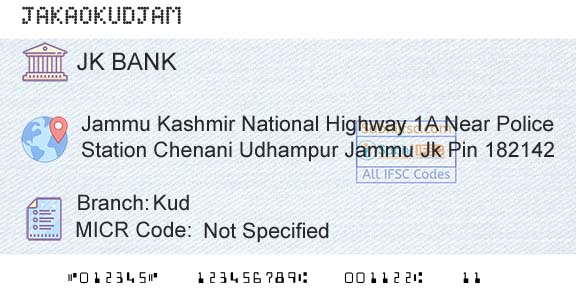 Jammu And Kashmir Bank Limited KudBranch 