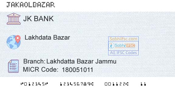 Jammu And Kashmir Bank Limited Lakhdatta Bazar JammuBranch 