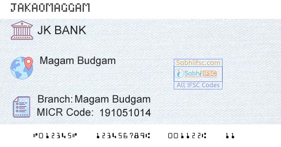 Jammu And Kashmir Bank Limited Magam BudgamBranch 