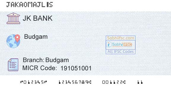 Jammu And Kashmir Bank Limited BudgamBranch 