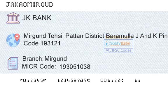 Jammu And Kashmir Bank Limited MirgundBranch 