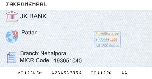 Jammu And Kashmir Bank Limited NehalporaBranch 