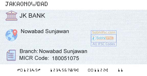 Jammu And Kashmir Bank Limited Nowabad Sunjawan Branch 