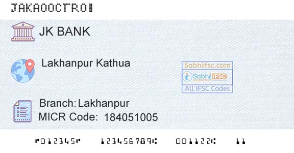 Jammu And Kashmir Bank Limited LakhanpurBranch 