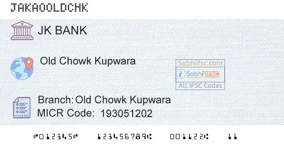 Jammu And Kashmir Bank Limited Old Chowk KupwaraBranch 