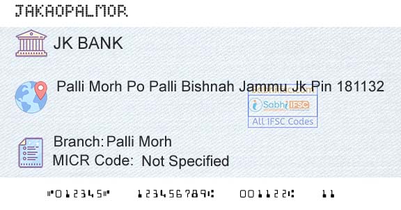 Jammu And Kashmir Bank Limited Palli MorhBranch 