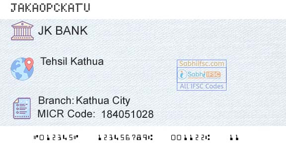 Jammu And Kashmir Bank Limited Kathua CityBranch 