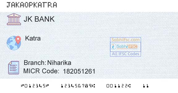 Jammu And Kashmir Bank Limited NiharikaBranch 
