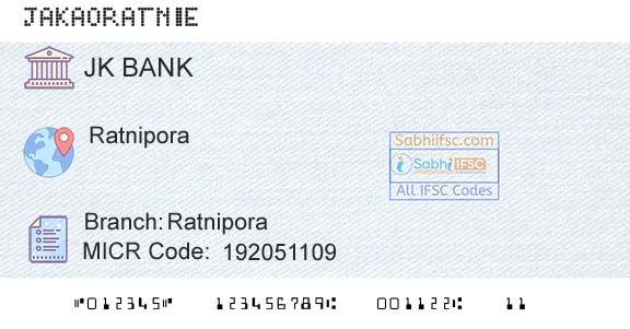 Jammu And Kashmir Bank Limited RatniporaBranch 