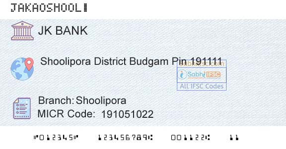Jammu And Kashmir Bank Limited ShooliporaBranch 