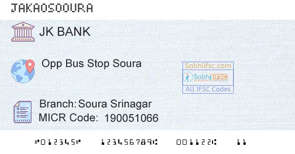 Jammu And Kashmir Bank Limited Soura SrinagarBranch 