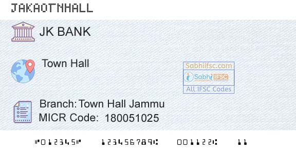 Jammu And Kashmir Bank Limited Town Hall JammuBranch 
