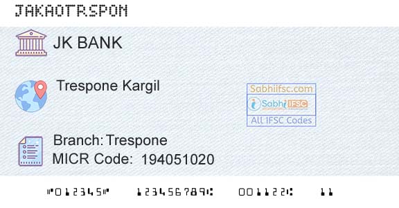 Jammu And Kashmir Bank Limited TresponeBranch 