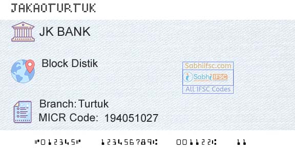 Jammu And Kashmir Bank Limited TurtukBranch 