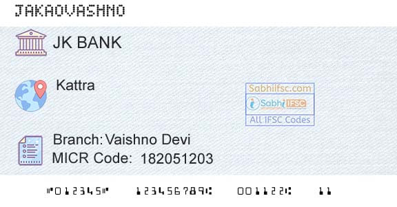Jammu And Kashmir Bank Limited Vaishno DeviBranch 