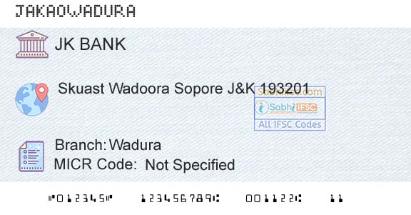 Jammu And Kashmir Bank Limited WaduraBranch 