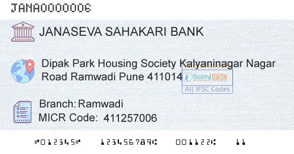 Janaseva Sahakari Bank Limited RamwadiBranch 